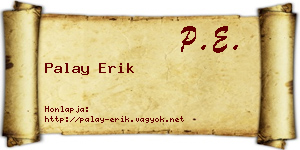 Palay Erik névjegykártya